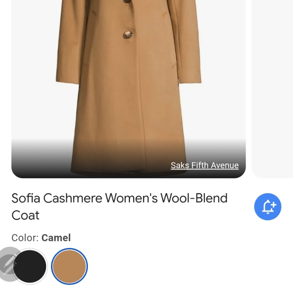 Sofia Cashmere Tan Trench Coat Elegant Wool-Blend